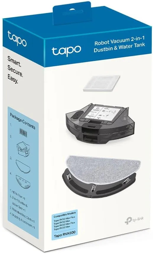 Tapo Robot Vacuum 2-in-1 Dustbin & Water Tank, Compatible with RV30 Max Plus, RV30 Max, RV20 Max Plus, RV20 Max