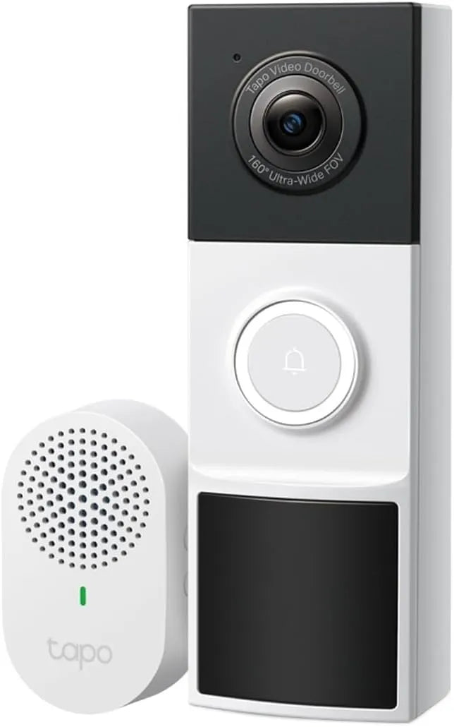 Tapo 2K Wireless Smart Video Doorbell w/Chime, 160° Ultra-Wide View, D210