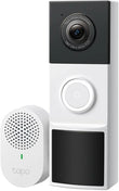 Tapo 2K Wireless Smart Video Doorbell w/Chime, 160° Ultra-Wide View, D210