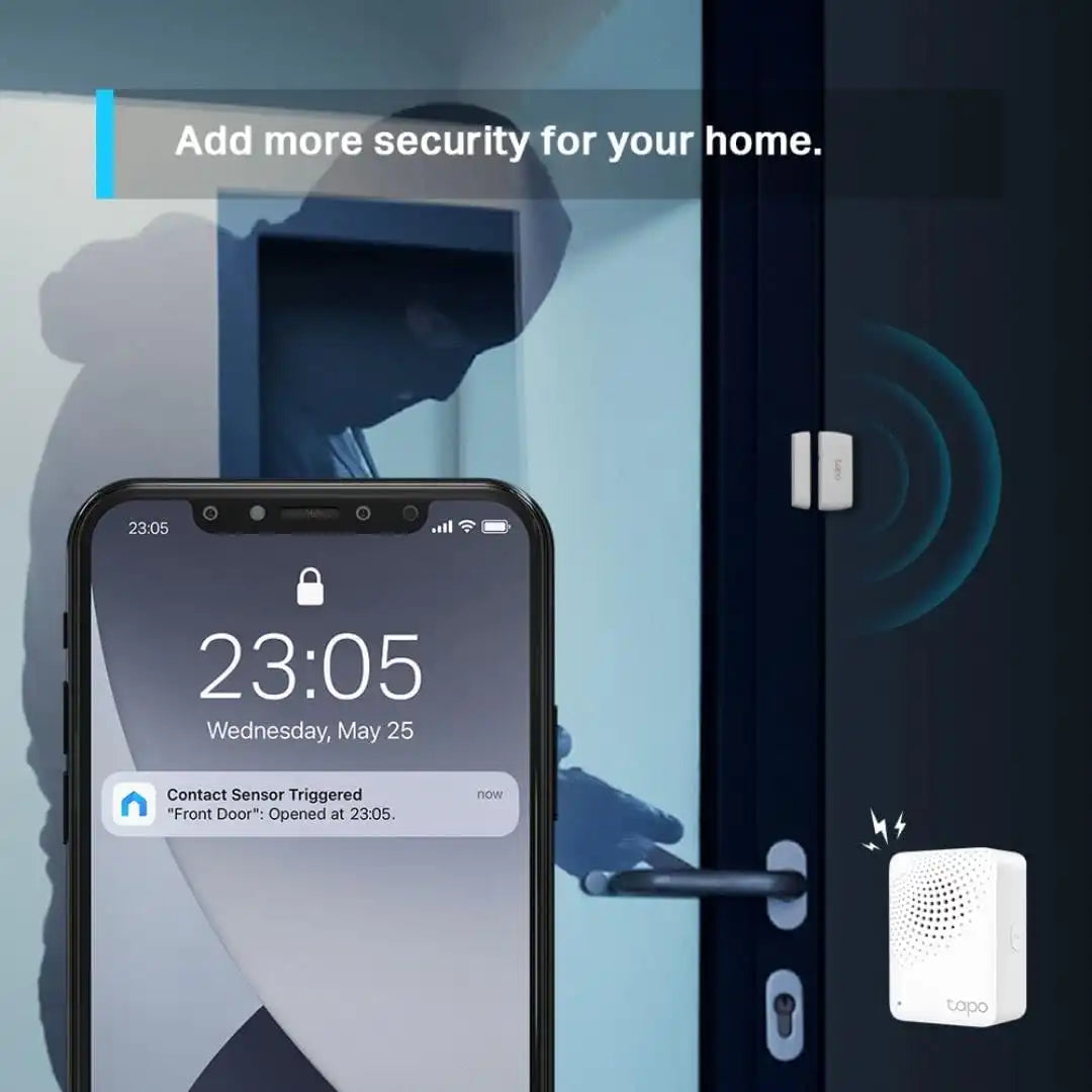 TP-Link Tapo Contact Sensor Starter Kit: T110 Contact Sensor + H100 Hub (Long-Range Low-Power Wireless Connectivity, Real-Time Notification, Up to 64 Devices)
