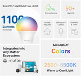 Tapo Multicolor Dimmable Smart Light Bulbs, L535E, A19 E26, 1100LM