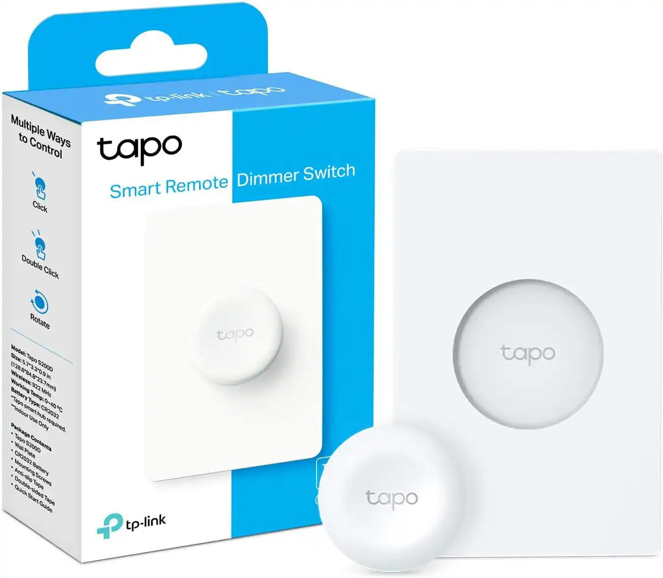 Tapo Smart Button, Wireless Remote Dimmer Switch, HUB Required, S200D