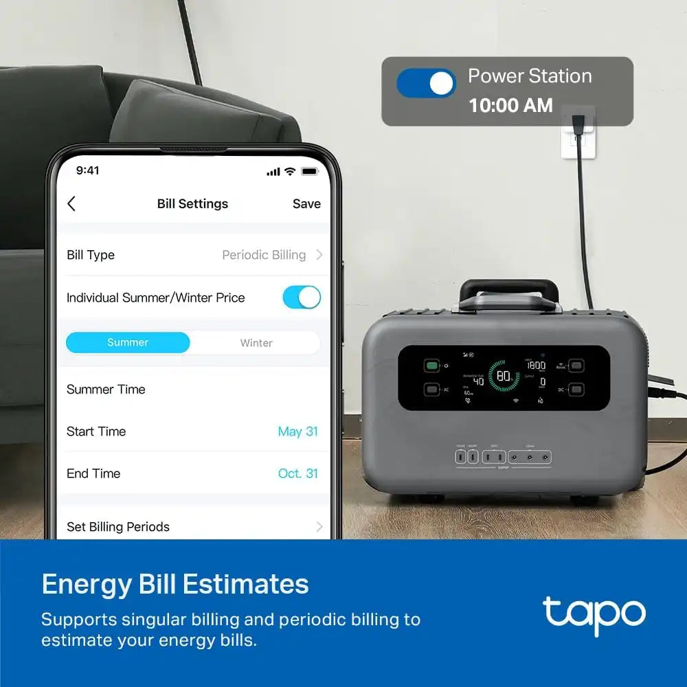 Tapo Smart Plug Wi-Fi, Energy Monitoring, P115(2-Pack), 15A