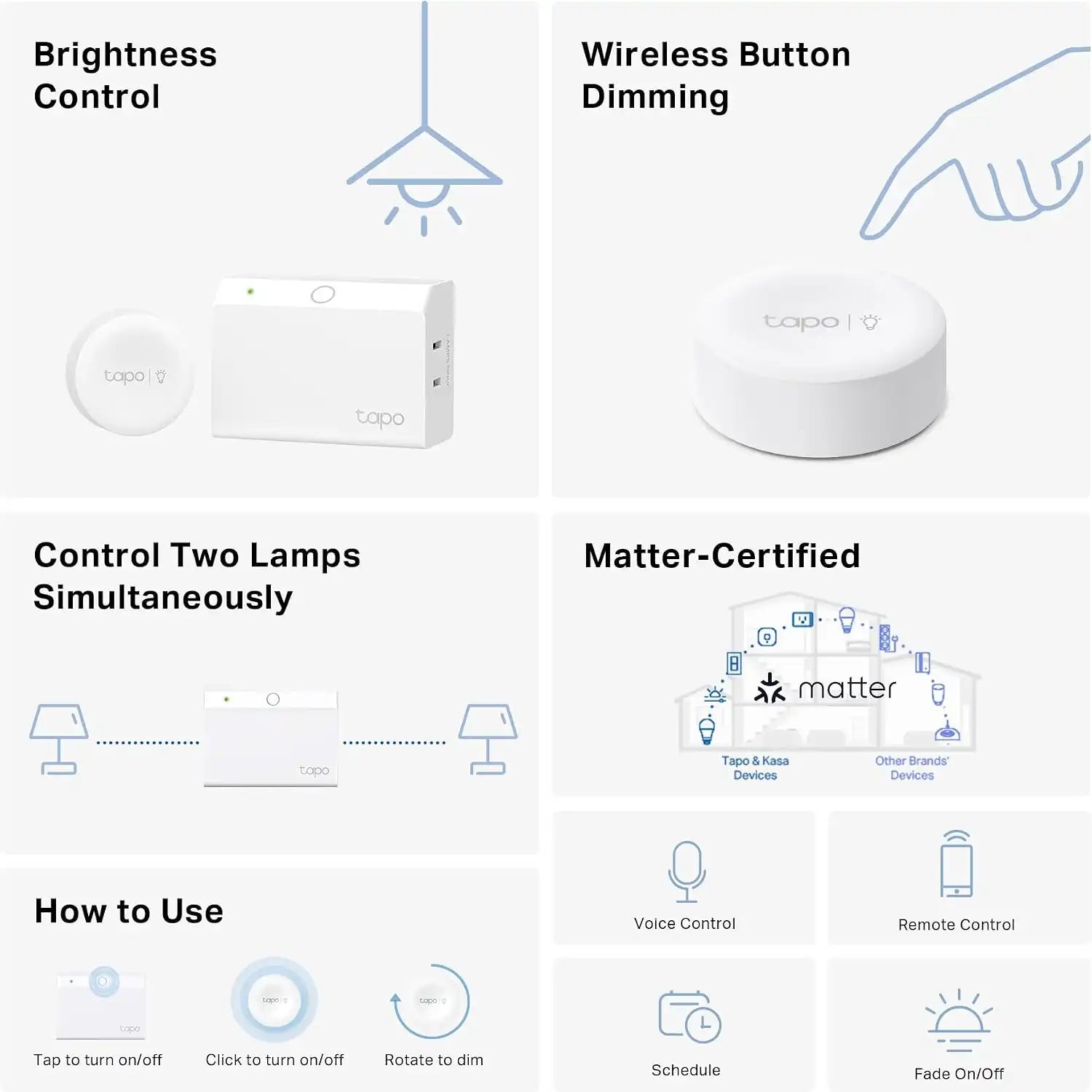 Tapo Smart Dimmer Plug Kit P135 KIT, Matter Compatible