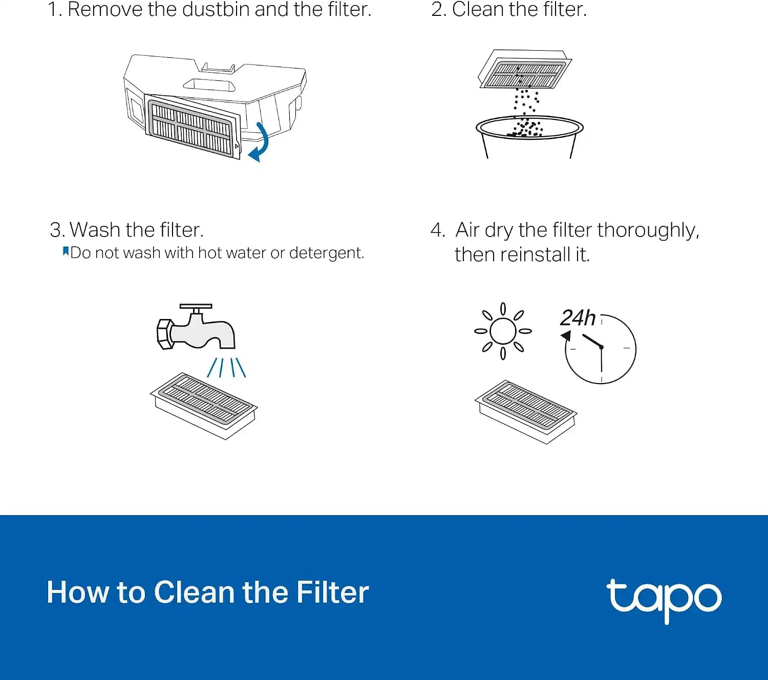 Tapo Robot Vacuum Filter Replacement KIT, RVA520