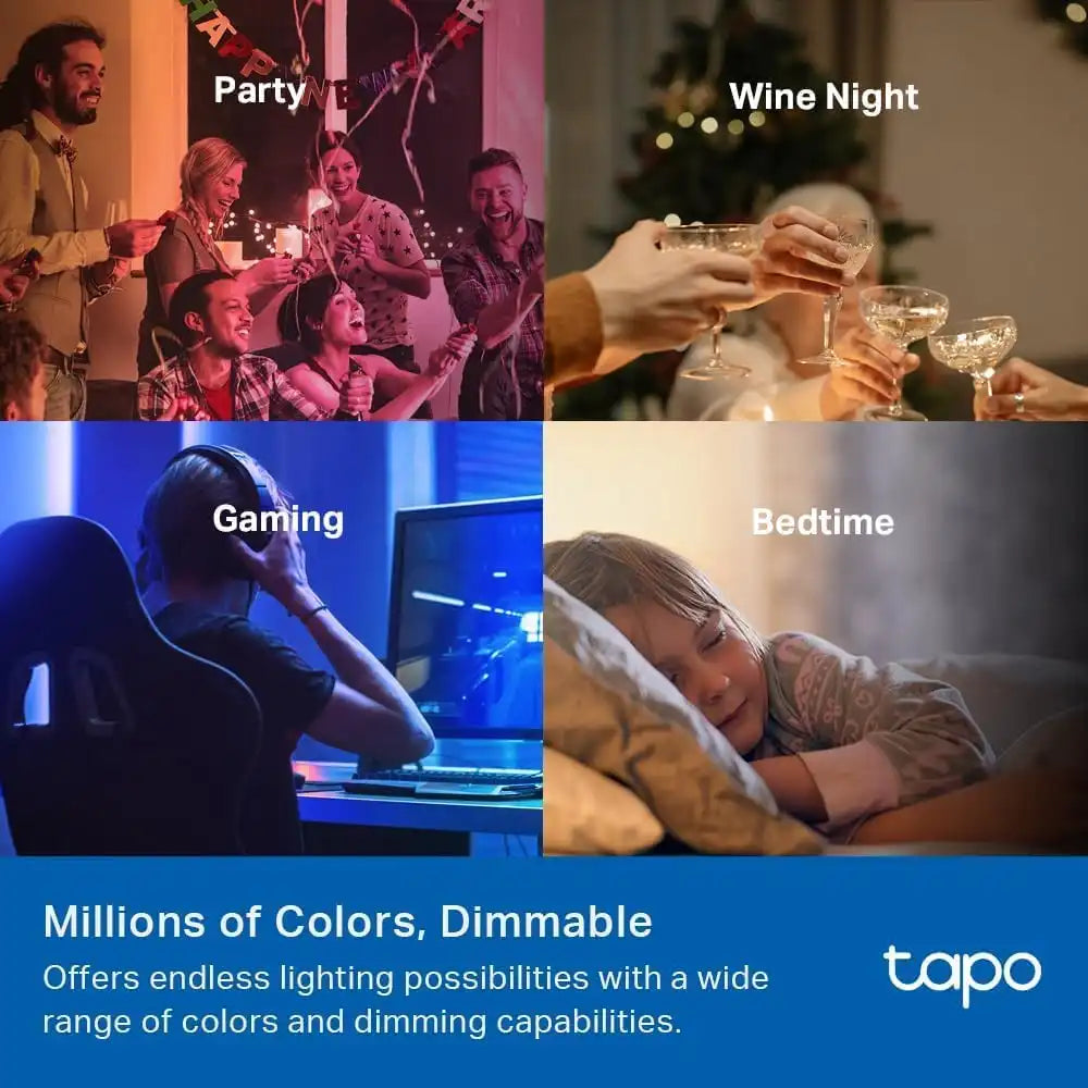 Tapo Multicolor Dimmable Smart Light Bulbs, L535E, A19 E26, 1100LM