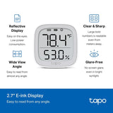 TP-Link Tapo Temperature and Humidity Sensor Kit: Temperature Sensor T315 + Hub Tapo H100 (2.7" E-Ink Display, Swiss-Made Sensor | Long-Lasting Performance | Real-Time Notification)