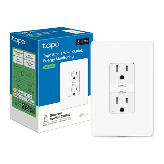 Tapo Smart Plug, Wi-Fi in-Wall Outlet, P210M, Matter Compatible