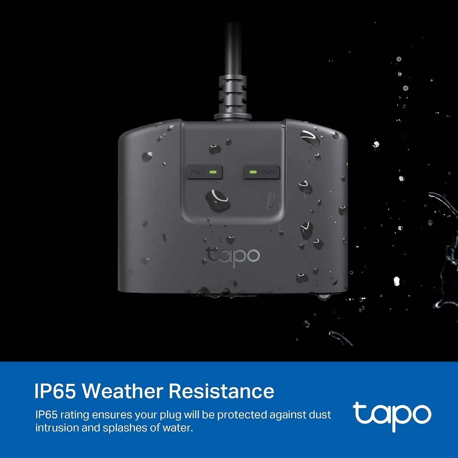Tapo Matter Outdoor Smart Plug, 2 Individual Outlets, P400M