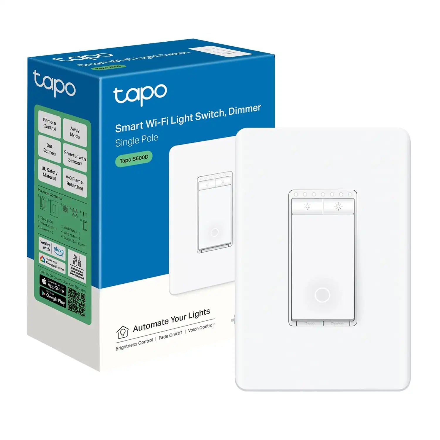 Tapo Smart Dimmer Switch, Single Pole, Need Neutral Wire, S500D