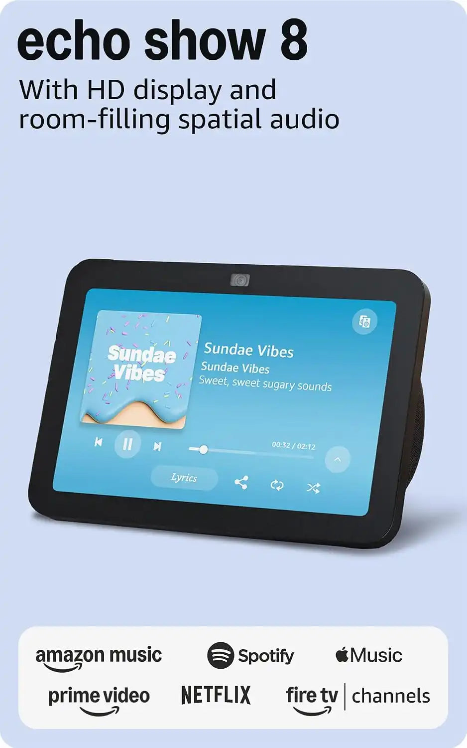 Amazon Echo Show 8, With Spatial Audio, Smart Home Hub, ideal for open living spaces, Designed for Alexa+, Charcoal