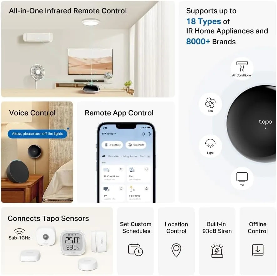 Tapo Smart IR & IoT Hub w/ Chime, Matter-Certified, H110, Universal Remote