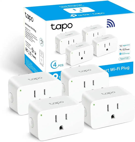 Tapo Smart Plug Mini 15A, Smart Wi-Fi Plug, P105(4-Pack)