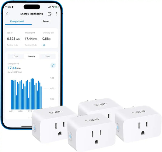 Tapo Smart Plug Wi-Fi, Energy Monitoring, P115(4-Pack), 15A