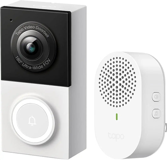 Tapo 2K Wired Smart Video Doorbell w/Chime, D130, 180° Ultra-Wide FOV