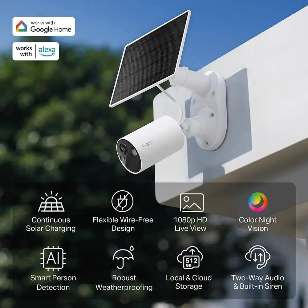 Tapo SolarCam C402 KIT 1080p Outdoor Wireless Security Camera(3-Pack)