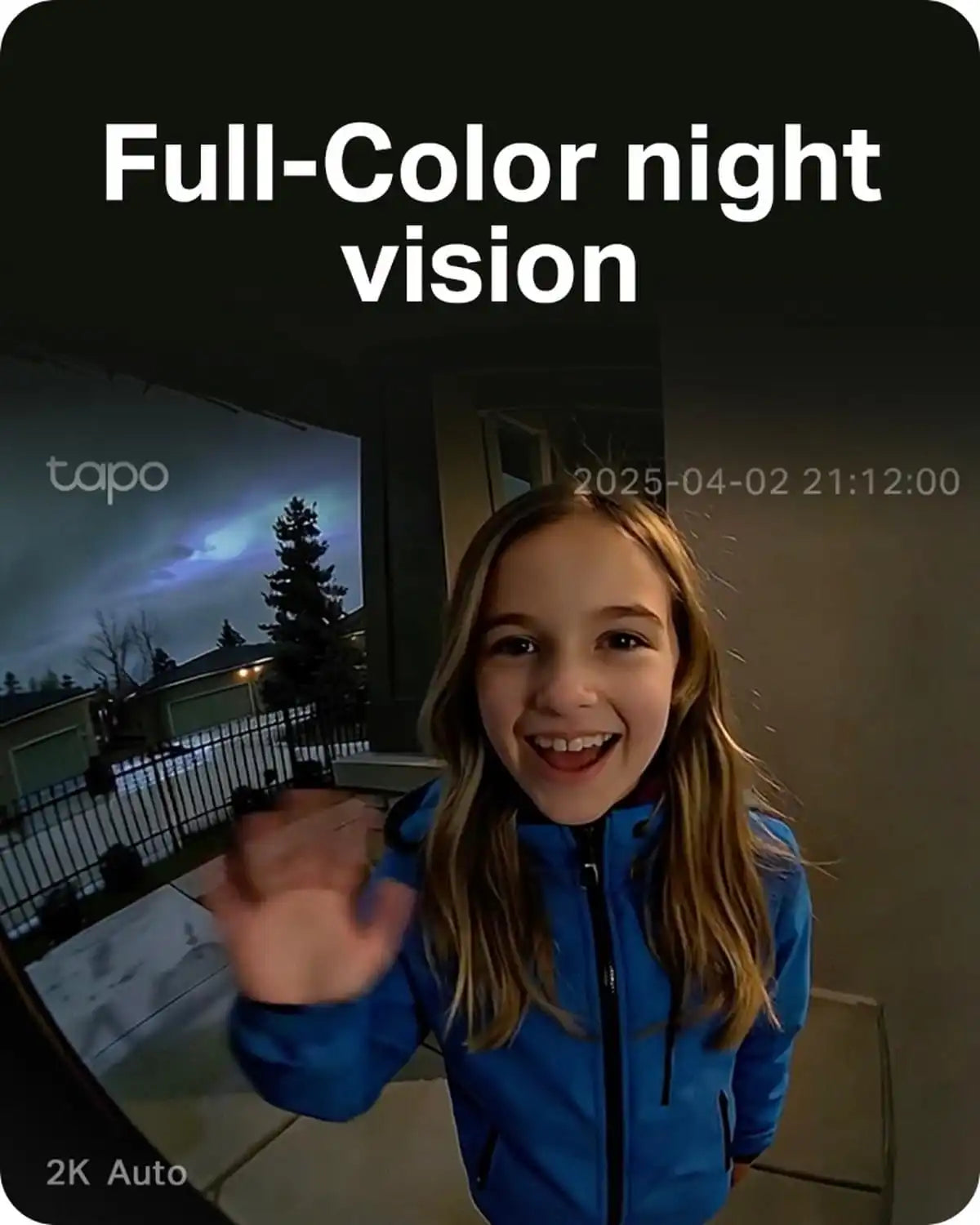 Tapo 2K Wireless Smart Video Doorbell w/Chime, 160° Ultra-Wide View, D210