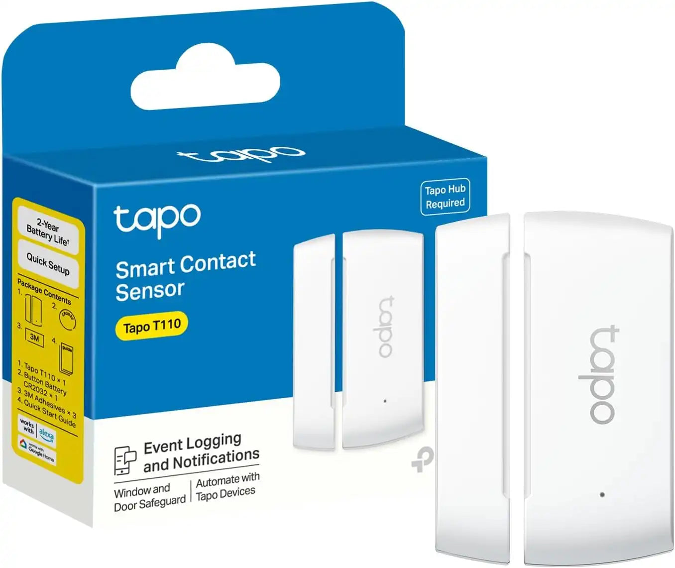 Tapo Door Sensor Mini, Requires Tapo Hub, Contact Sensor, T110