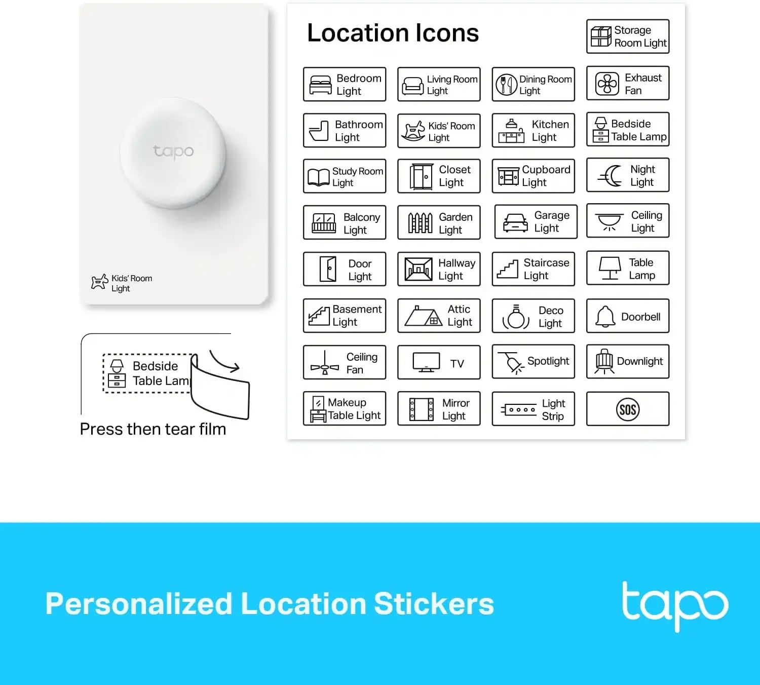 Tapo Smart Button, Wireless Remote Dimmer Switch, HUB Required, S200D