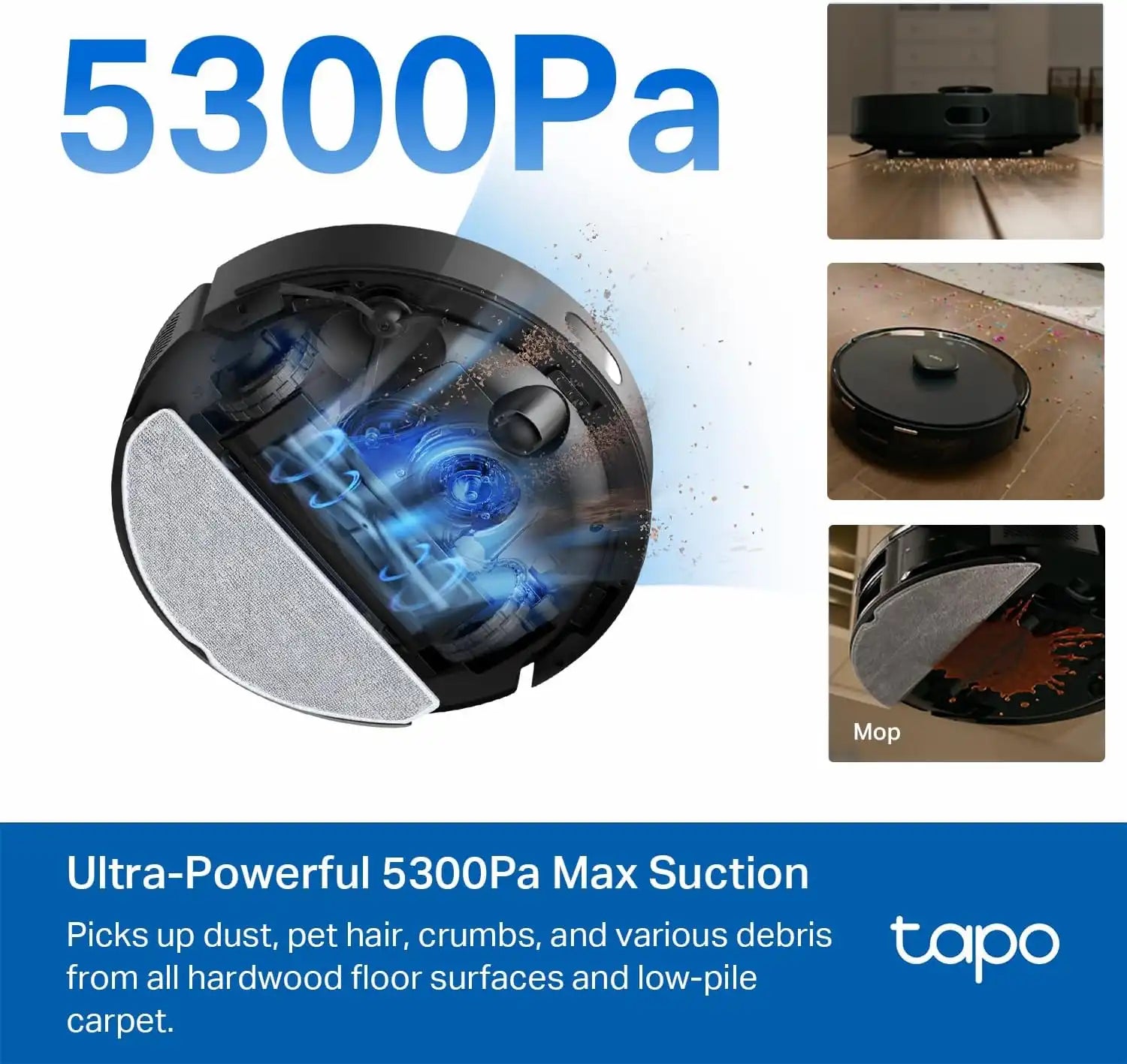 Tapo LiDAR Robot Vacuum and Mop with Self-Emptying Dock, RV30 Max Plus