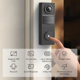 Tapo 2K Wireless Smart Video Doorbell, D205, 160° Ultra-Wide View