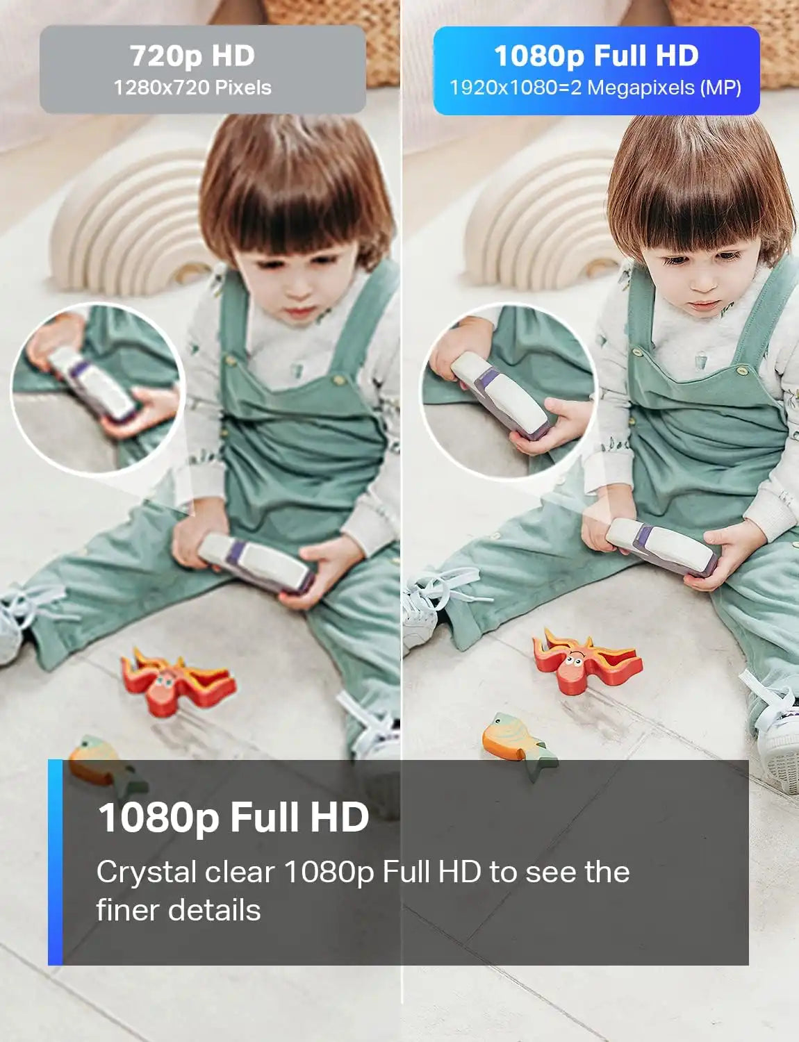 Tapo 1080P Indoor Security Camera, Baby Monitor, Dog Camera, Wired, C100