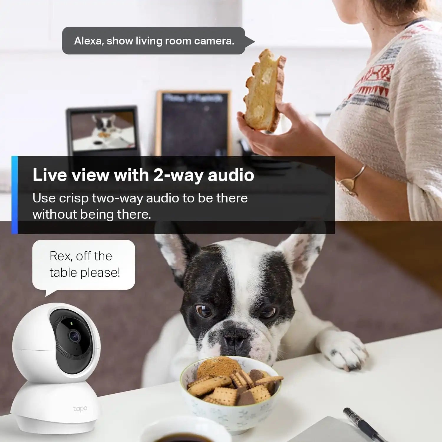 Tapo 1080p Pan/Tilt Security Camera for Baby Monitor, Pet Camera, C200