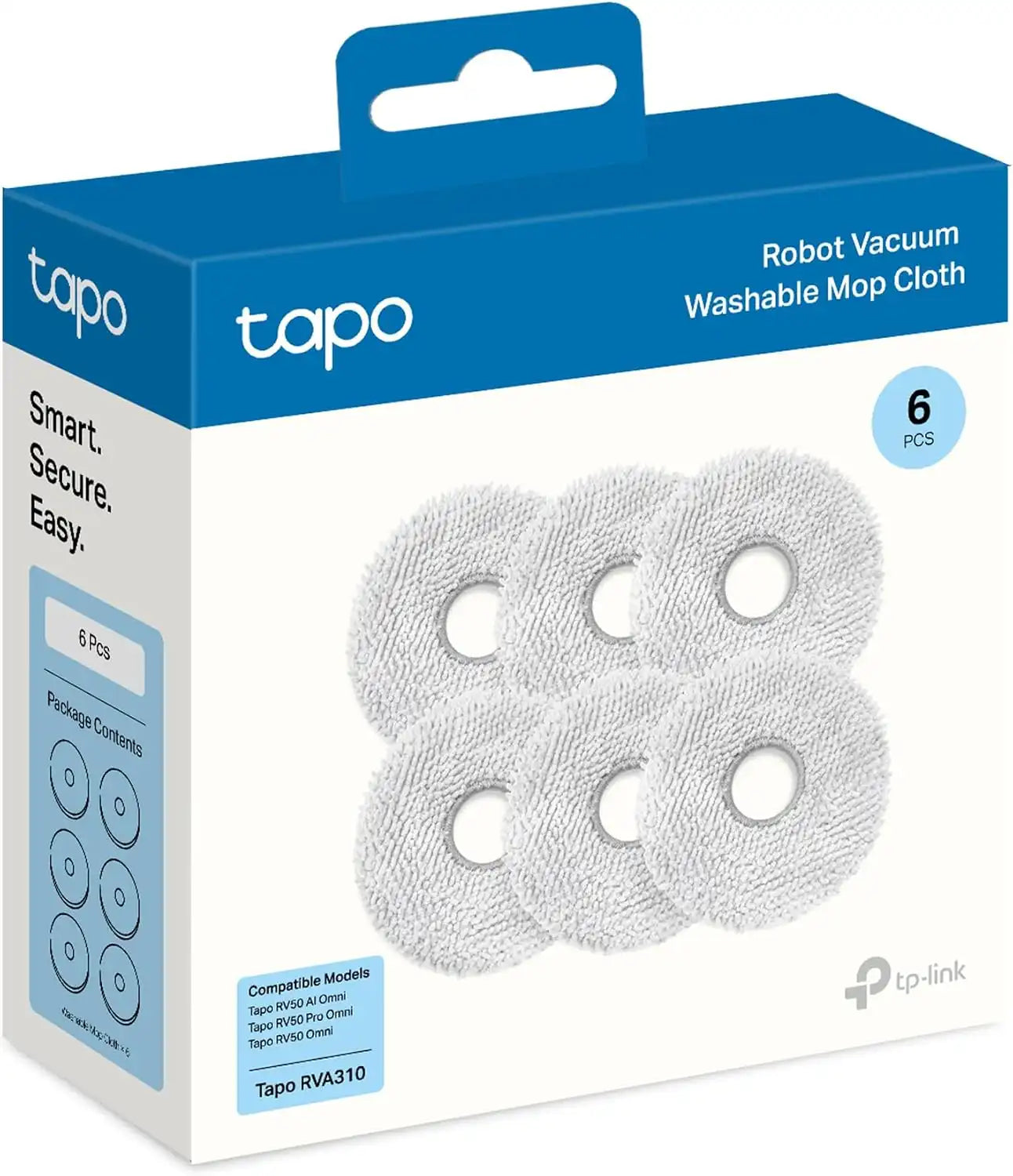 Tapo Washable Mop Cloth Replacement, RVA310, Compatible with RV50 Pro Omni