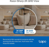 Tapo 2K+ Pan/Tilt Security Camera for Pet Camera, Baby Monitor, C220