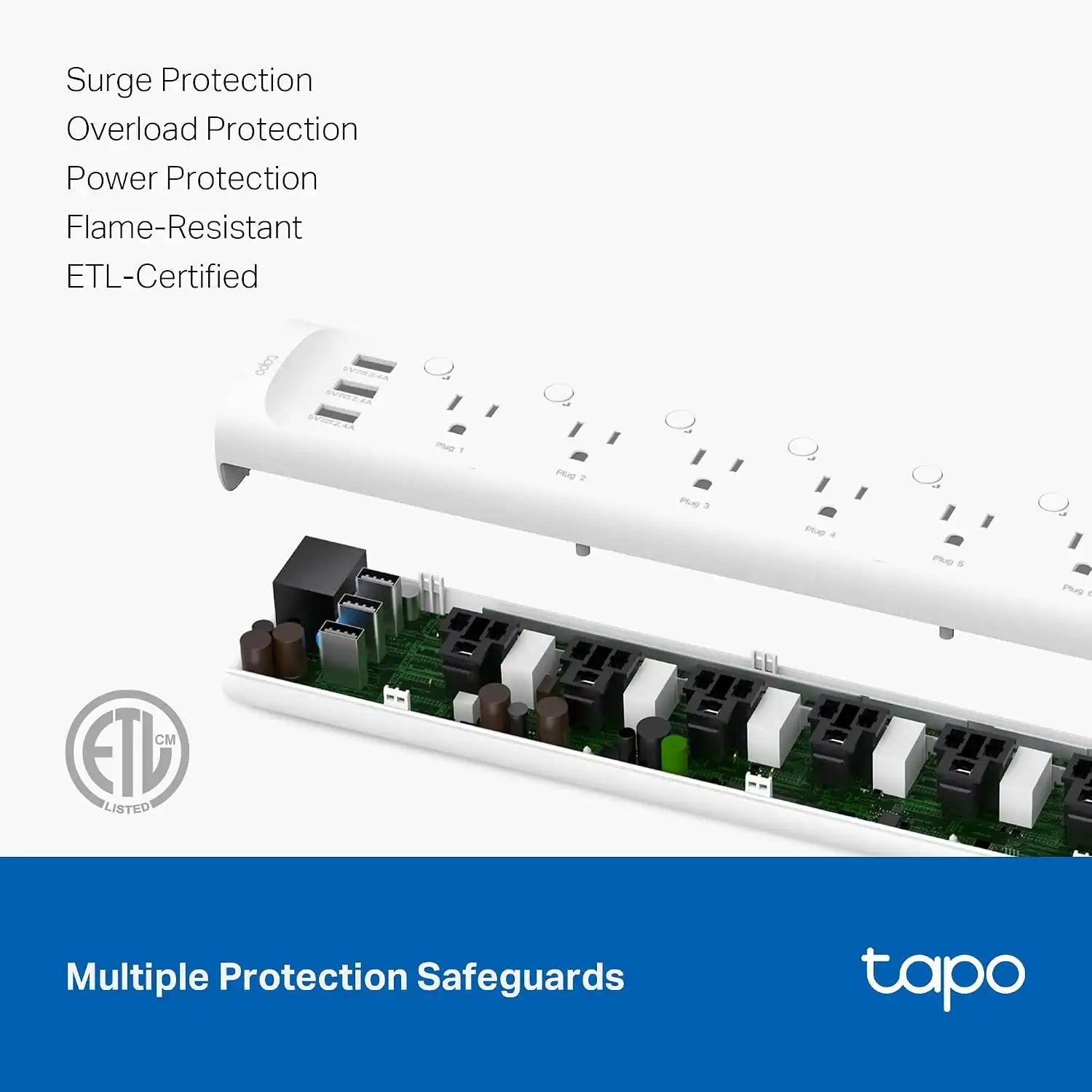Tapo Smart Wi-Fi Power Strip, Matter, P316M, Energy Monitoring