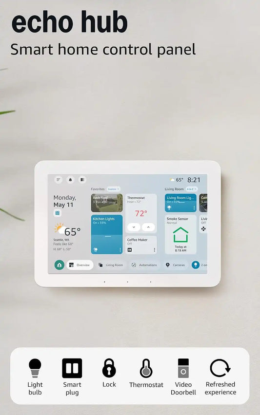 Amazon Echo Hub (newest model), 8", Redesigned with customizable control and Alexa+, Compatible with thousands of devices