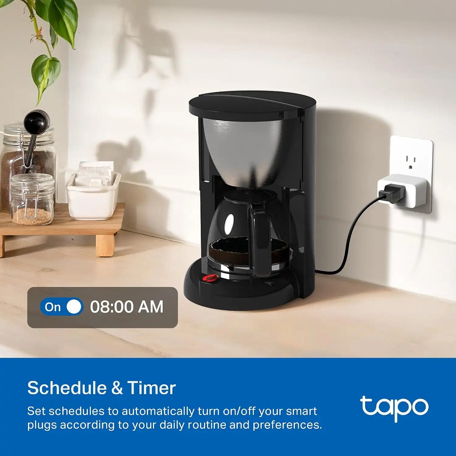 Tapo Smart Plug Wi-Fi, Energy Monitoring, P115(4-Pack), 15A