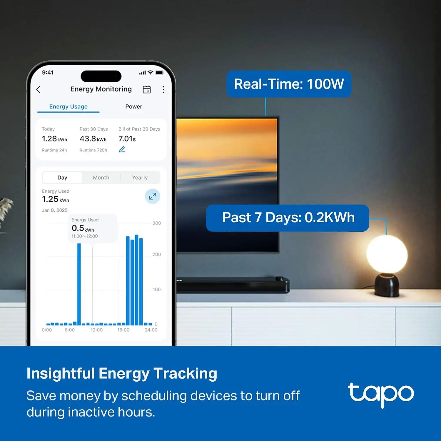 Tapo Smart Wi-Fi Power Strip, Matter, P316M, Energy Monitoring