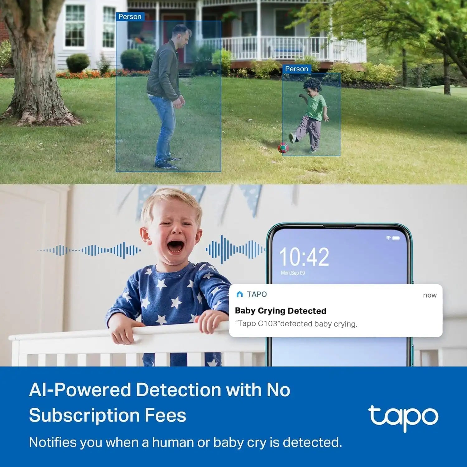 Tapo 2K Indoor/Outdoor Pan/Tilt Wired Security Camera, C217(2-Pack)