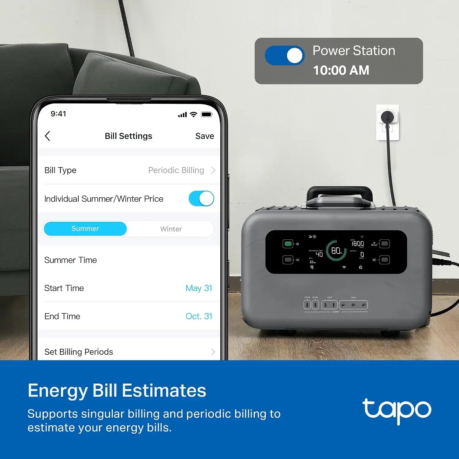 Tapo Smart Plug, Matter Compatible, Energy Monitoring, P110M(2-Pack), 15A