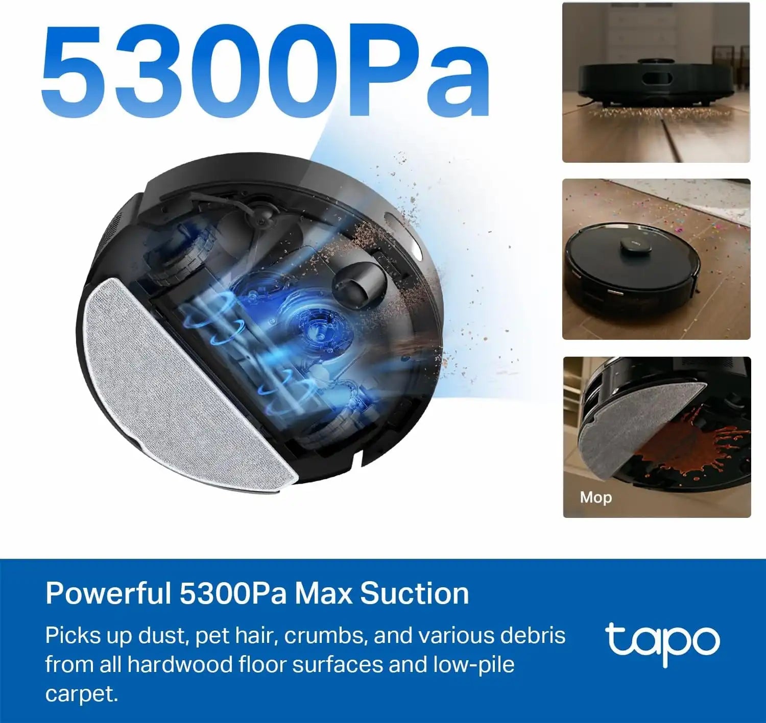 Tapo LiDAR Smart Navigation Robot Vacuum and Mop, RV30 Max