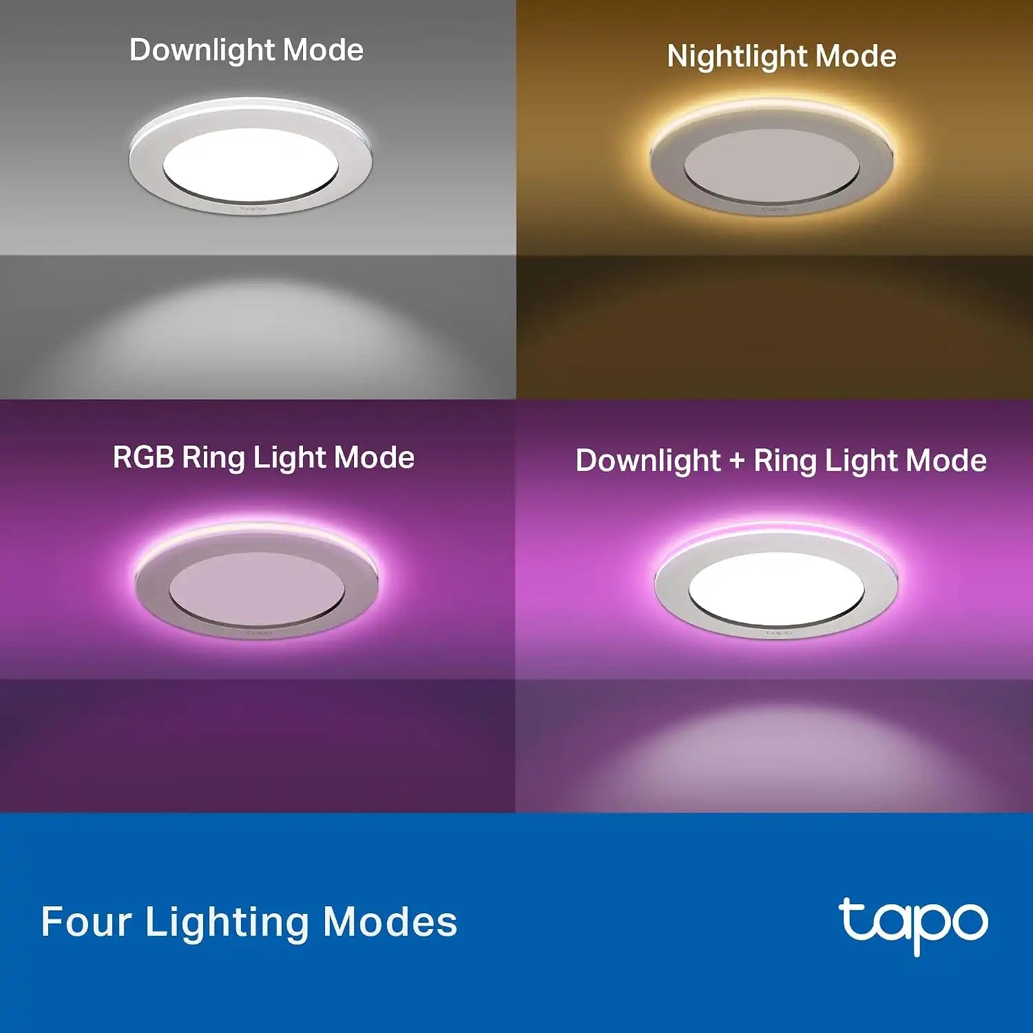 Tapo Smart 4-Inch Recessed Downlight Kit L730-4 KIT(4-Pack), 850LM