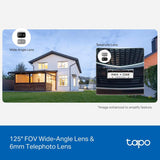Tapo 2K Indoor/Outdoor Dual Lens Pan/Tilt Wired Security Camera, C246D