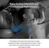 Tapo 2K Pan Tilt Security Camera for Baby Monitor, Dog Camera, C211