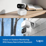 Tapo 2K Indoor/Outdoor Pan/Tilt Wired Security Camera, C216(2-Pack)