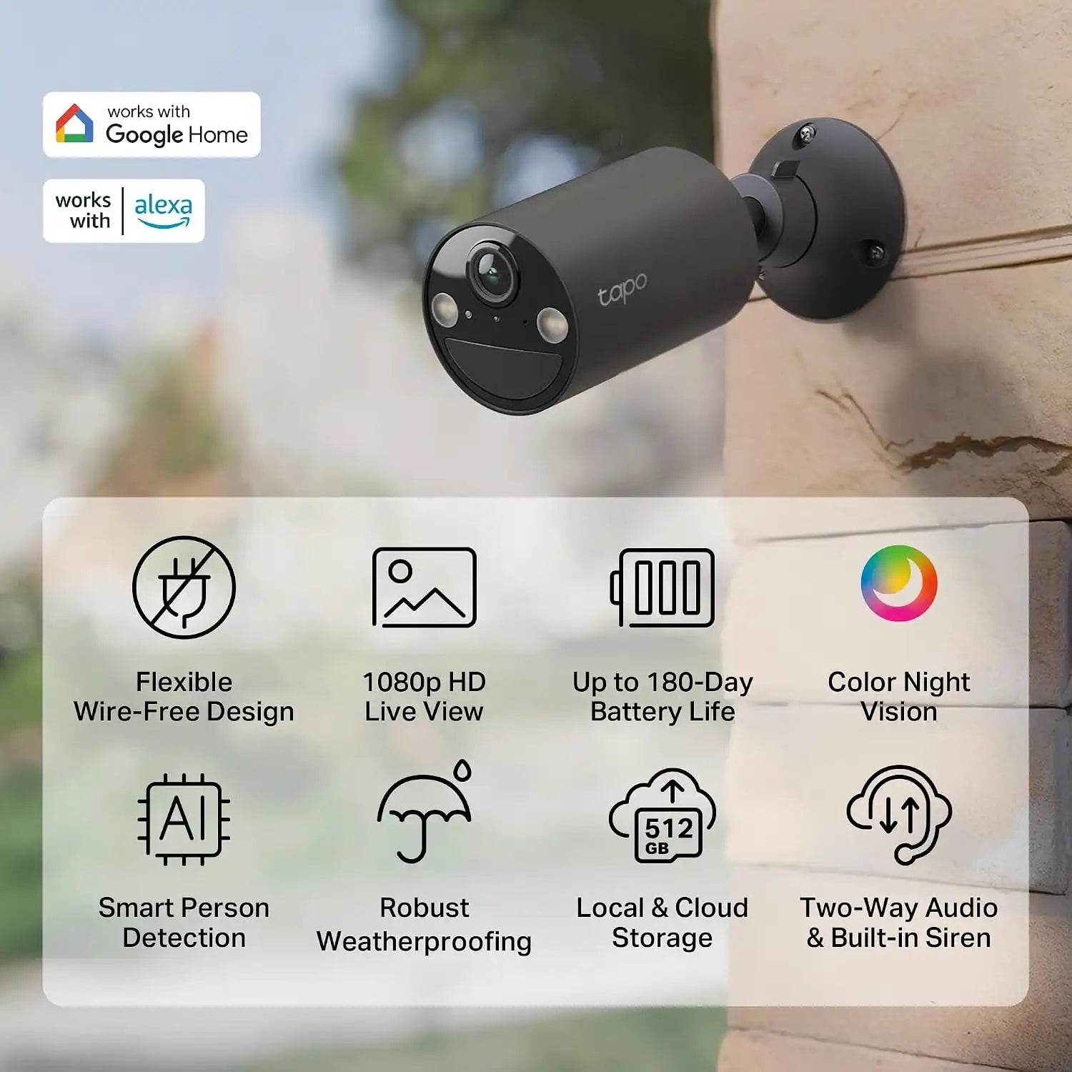 Tapo C403 1080p Outdoor Wireless Security Camera, Up to 180days Battery
