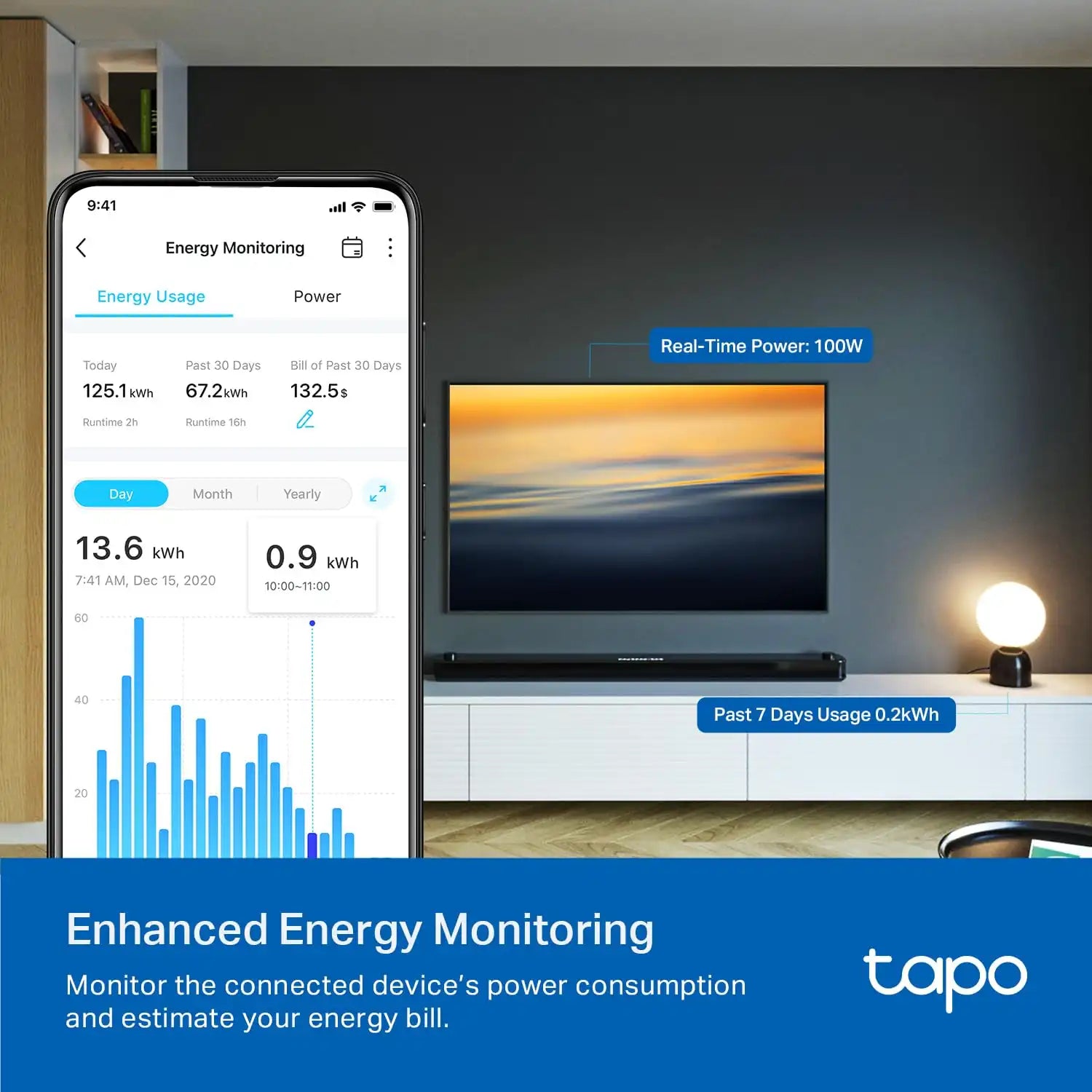 Tapo Smart Plug, Wi-Fi in-Wall Outlet, P210M, Matter Compatible