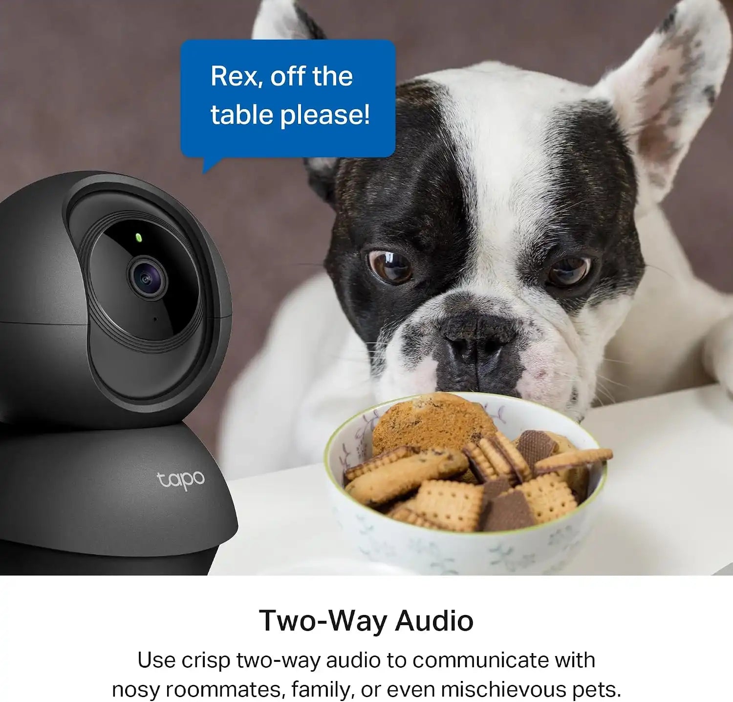 Tapo 2K Pan Tilt Security Camera for Baby Monitor, Dog Camera, C211