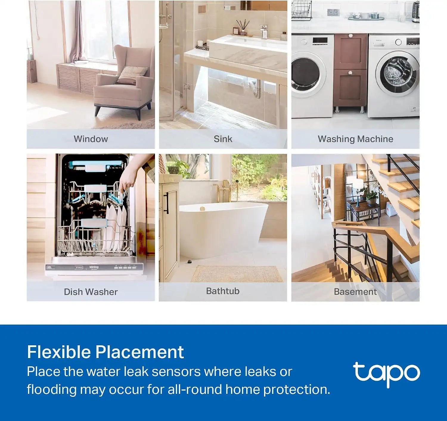 Tapo Smart Water Leak Detector, Requires Tapo Hub, T300