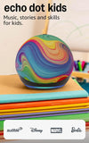 Amazon Echo Dot Kids (newest model), Smart speaker to enjoy age-appropriate audiobooks, sleep routines and Alexa+ experiences to create and learn, Rainbow Swirl design