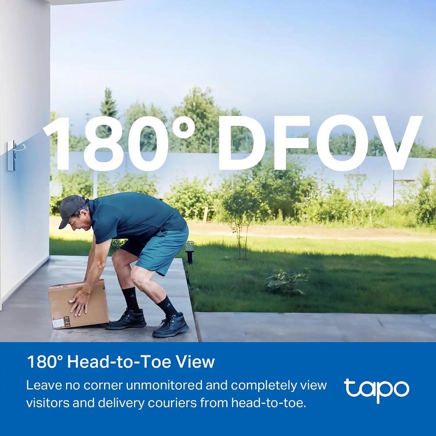 Tapo 2K+ Wired or Battery Powered Smart Video Doorbell with Chime, D225