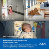 Tapo 4K Indoor Pan/Tilt Wired Security Camera, Baby Monitor, C260