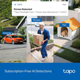 Tapo 2K Outdoor Pan/Tilt Wired Floodlight Security Camera, C710, 1500LM