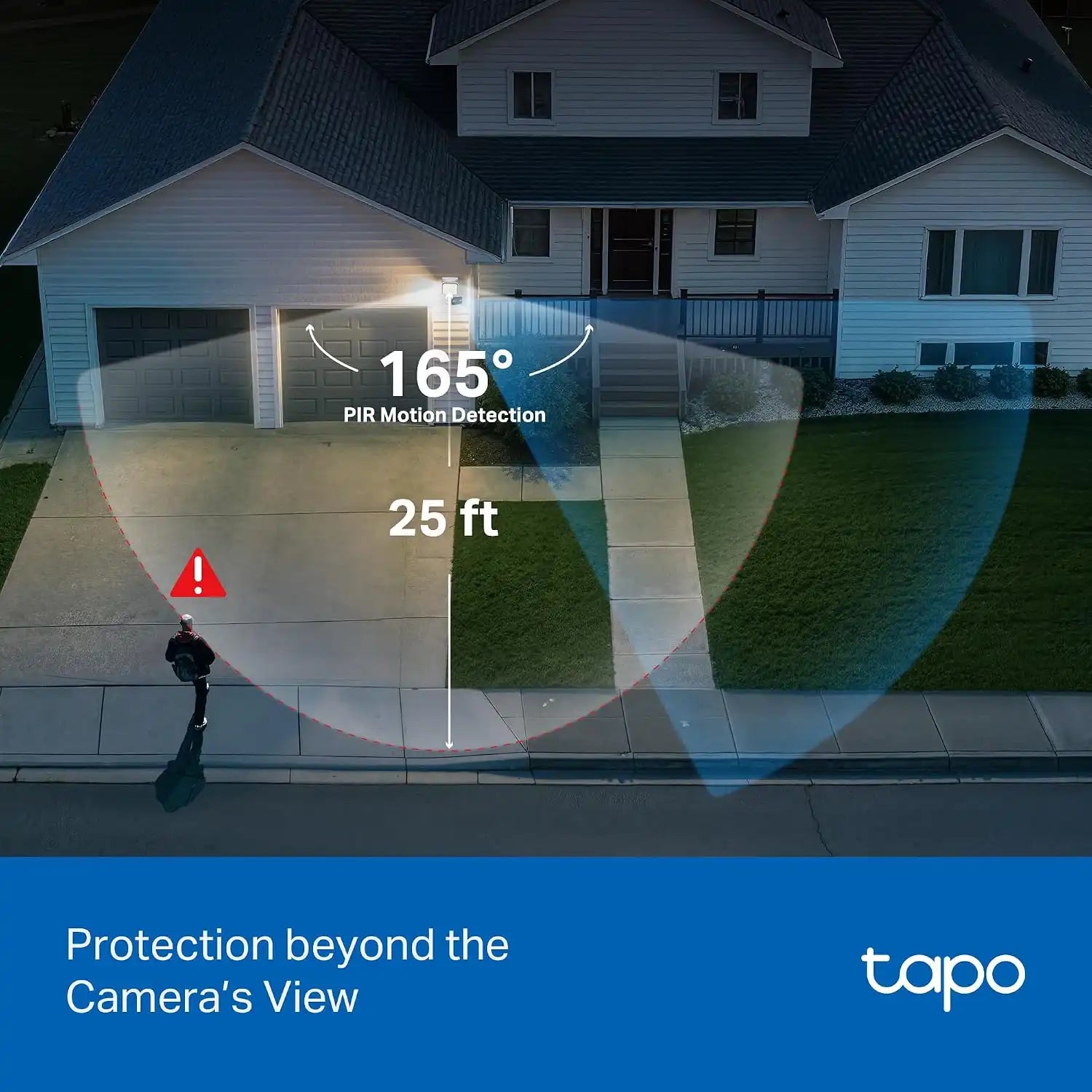 Tapo 2K Outdoor Pan/Tilt Wired Floodlight Security Camera, C710, 1500LM